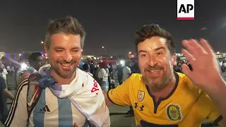 Argentinian fans celebrate first world cup knockout round win