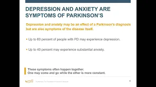 Webinar: "Depression and Anxiety in Parkinson's Disease" June 2016