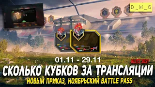 Сколько Кубков за трансляции, Приказ и ноябрьский Battle Pass в Wot Blitz | D_W_S