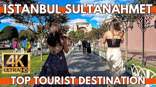 ISTANBUL TURKEY TOP TOURIST DESTINATION SULTANAHMET DISTRICT WALKING TOUR | 4K UHD 60FPS