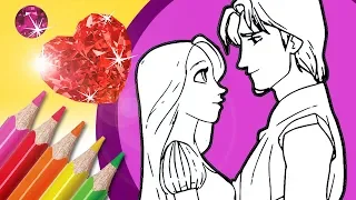 Rapunzel & Pascal Coloring Pages | Tangled Glitter Coloring