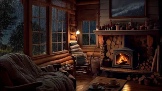 Rain & Thunderstorm Sounds with Fireplace for Sleep, Study, Relax | 8 Hours