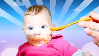 Beatrice Baby Girl Eating Carrots for the First Time 2017 - Funny baby videos try not to laugh!