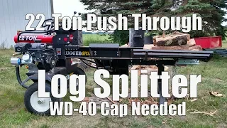 Lefty Log Splitter | RUGGEDMADE 22-Ton Push Through Gas Log Splitter Review |  w/ Log Lift & Catcher