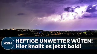 WETTER: Starkregen, Hagel und Gewitter! Heftige Unwetter wüten - in diesen Gebieten knallt es bald