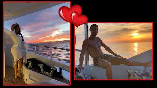 Cristiano Ronaldo & his girlfriend • Gorgeous Sunset on the Yacht 🌅💕