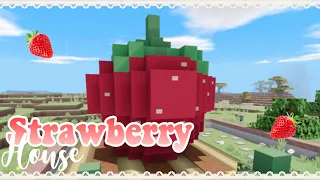 Strawberry house- cute Minecraft speedbuild ❤️🍓🌷