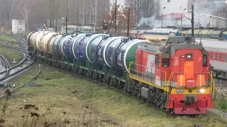 Hump yard, the hump at Velikiye Luki railway station, rolling cars