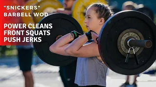 "Snickers" Barbell WOD | Power Cleans + Front Squats + Push Jerks | CompTrain