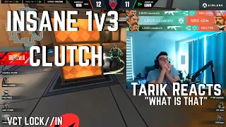 SEN Tarik Reacts to INSANE 1v3 CLUTCH by LOUD cauanzin vs NRG VCT LOCK//IN | VALORANT Clips