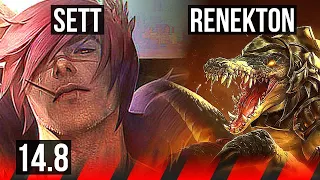 SETT vs RENEKTON (TOP) | 68% winrate, 7 solo kills, 8/2/2 | TR Grandmaster | 14.8