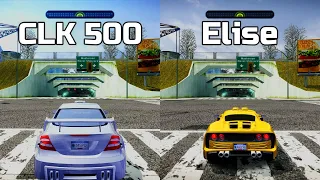 NFS Most Wanted: Mercedes CLK 500 vs Lotus Elise - Drag Race