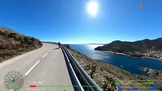 70 minute Virtual Cycling Workout Coast Road Spain to France Garmin 4K Video