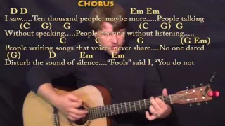 The Sound of Silence (Simon & Garfunkel) Strum Guitar Cover Lesson in Em with Chords/Lyrics