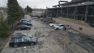 DRONE VIDEO  | Oakwood manufacturing plant explosion aftermath