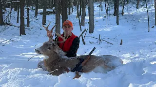 Tracking down a BIG BUCK on SNOW! #tracking #bigwoods #deerhunting