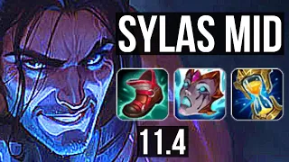 SYLAS vs ZED (MID) | 13/0/2, Legendary, 300+ games | KR Grandmaster | v11.4