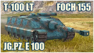 T-100 LT, Foch 155 & Jagdpanzer E 100 • WoT Blitz Gameplay