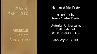 2003 0122 Humanist Manifesto