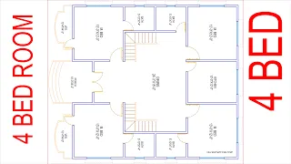 HOUSE PLAN DESIGN | EP 82 | 1500 SQUARE FEET 4 BEDROOMS HOUSE PLAN | LAYOUT PLAN