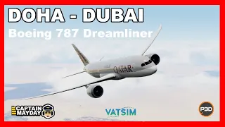 Live: Doha - Dubai I B787 Dreamliner I Qatar I VATSIM I Flight Simulator I P3D