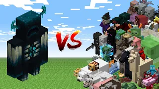 Warden VS All Mobs In Minecraft Who Will Win? Mob Fight MCPE