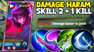 Damage Haram, Skill 2 = 1 Kill!! Build Dyrroth Tersakit 2024!