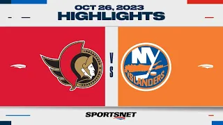 NHL Highlights | Senators vs. Islanders - October 26, 2023