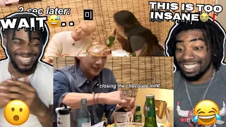 youngji causing mental stress to kpop idols in her own drinking show REACTION!!!