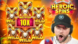 INSANE WILD REELS with a 10X MULTIPLIER that PAID HUGE on HEROIC SPINS!! (Bonus Buys)