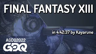 Final Fantasy XIII by Kayarune in 4:42:37 - AGDQ 2022 Online