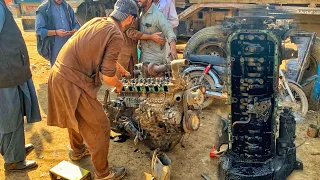 Rebuilding Komatsu Bulldozer Engine Completely Repair and Restore Cat Engine Broken Crankshaft