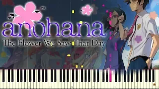 Anohana ED - Secret Base [Piano Tutorial] (Synthesia)