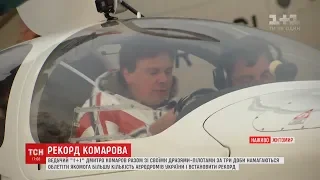 Рекордну аероподорож здійснює Дмитро Комаров