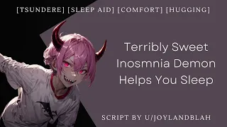 [M4A ASMR] Terribly Sweet Insomnia Demon Helps You Sleep  [Tsundere] [Sleep Aid] [Comfort] [Kisses]