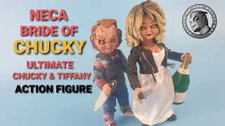 NECA  bride of Chucky ultimate Chucky and Tiffany action figure unboxing review