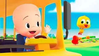 Wheels on the bus Animals | Phonics Song and more learning songs | Cleo & Cuquin | Kids videos