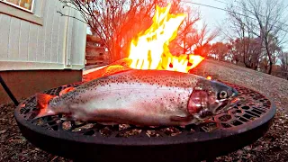 Rainbow Trout Catch and Cook | Fire Roasted Trout