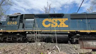 A Short Train on a Small Bridge: CSX Local L004 Going Over Willow St. in Southborough, MA (5/02/24)