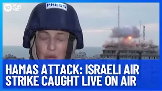 Israeli Air Strike Caught Live On Air | 10 News First