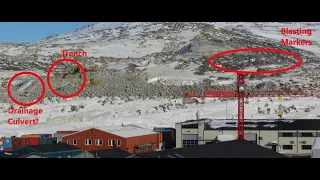 Nuuk Airport, North cam trenching update, hi-res west slope panorama from March 23 2023