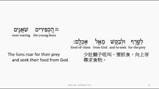 Psalm 104: Hebrew interlinear audio Bible 希伯來文聖經:詩篇第一百零四篇