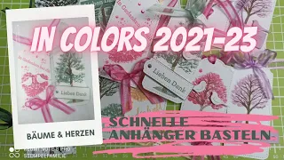 5 schnelle Geschenkanhänger basteln - DIY - InColors 2021-2023 von Stampin' Up! - Anleitung/Tutorial