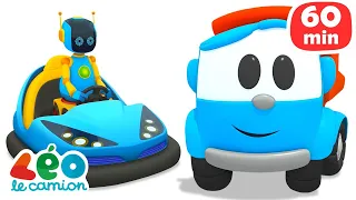 1 HEURE de jeux avec des voitures et des robots - Dessin animé pour enfants | Léo le camion curieux