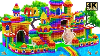 Build Most Beautiful Castle And Aquarium Around For Hamster From Magnetic Balls | ASMR Video