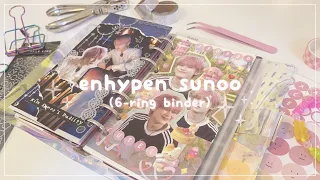 6-ring binder kpop journal with me: enhypen sunoo (bias swap collab with @kloudheesjrnl) | chijeu |