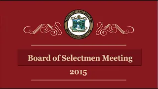 Selectmen Meeting - January 12, 2015