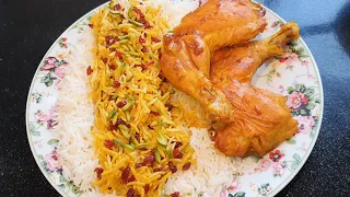 Iranian Barberry rice with Chicken | Zereshk polo ba morgh زرشک پلو