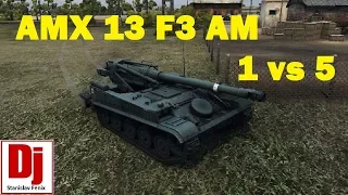 AMX 13 F3 AM 1 vs 5 Best replays World of tanks
