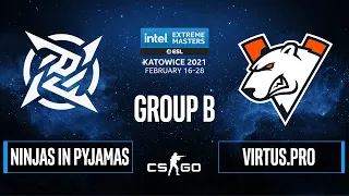 CS:GO - Ninjas in Pyjamas vs. Virtus.pro [Overpass] Map 2 - IEM Katowice 2021 - Group B